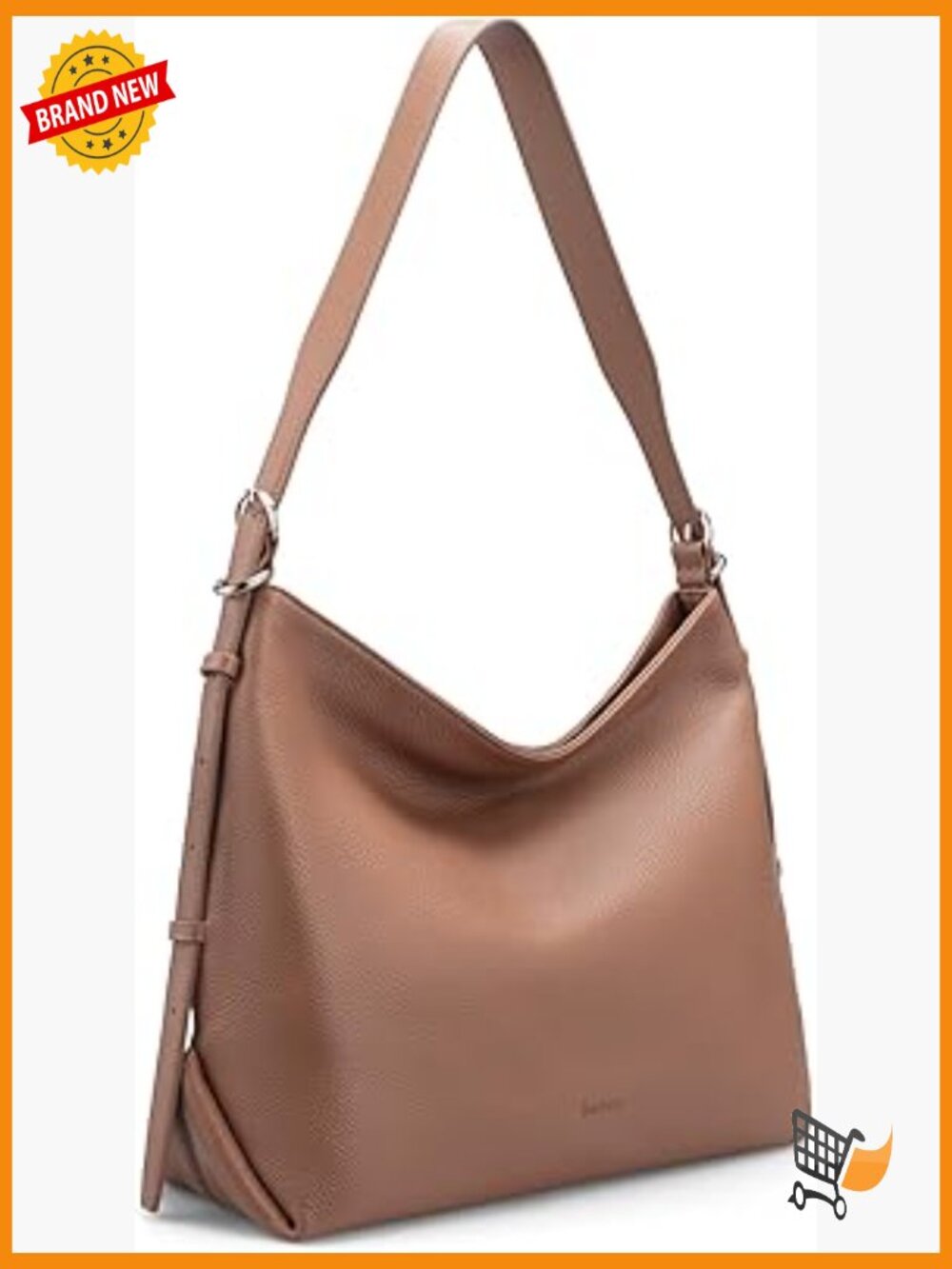 Genuine Leather Crossbody Hobo Bag with 2 Straps Large Capacity
